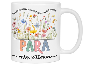 Personalized Paraprofessional Mug – Custom Name and Quote  – Para Teaching Assistant Appreciation Gift