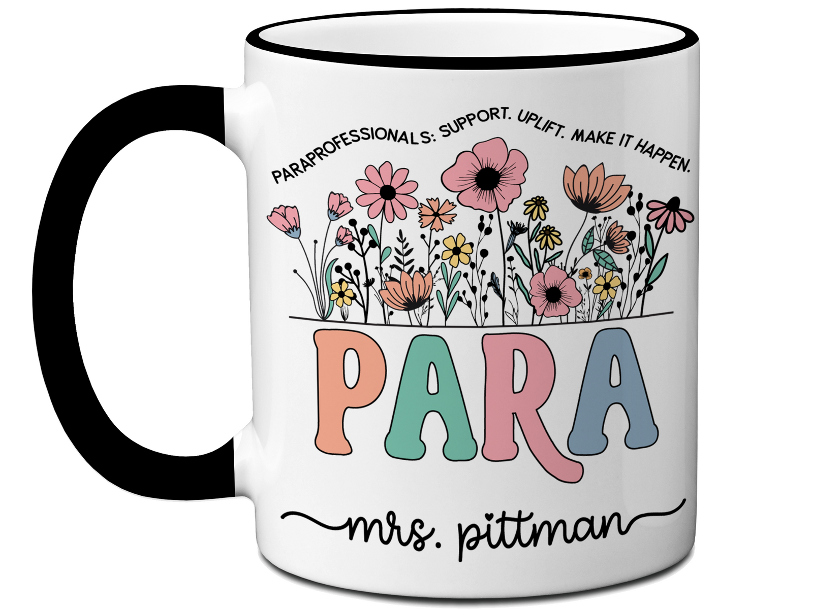 Personalized Paraprofessional Mug – Custom Name and Quote  – Para Teaching Assistant Appreciation Gift (V2)