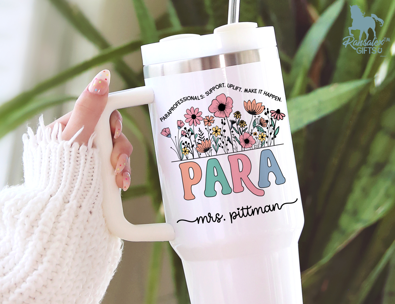 Personalized Paraprofessional Tumbler – Custom Name and Quote  – Para Teaching Assistant Appreciation Gift (V2)