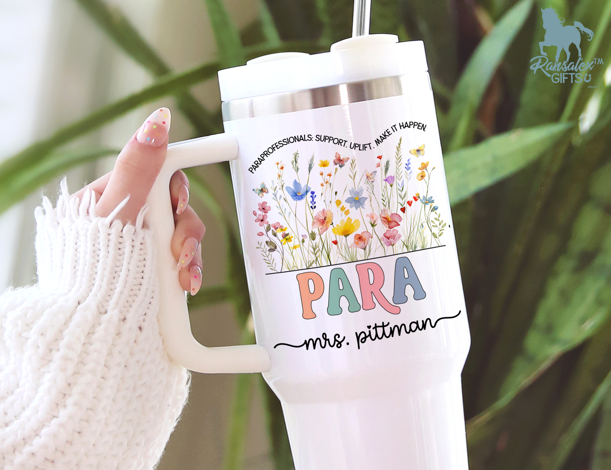 Personalized Paraprofessional Tumbler – Custom Name and Quote  – Para Teaching Assistant Appreciation Gift