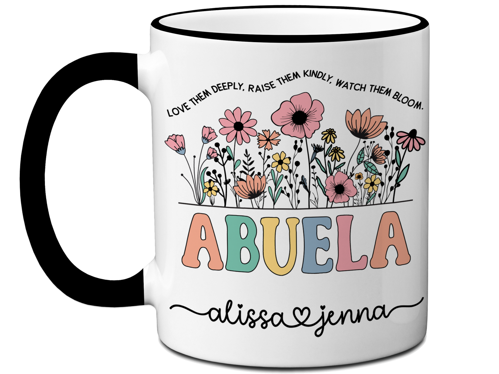 Personalized Abuela Mug – Custom Kids' Names and Quote  – Mother's Day Gift Idea for Grandmothers