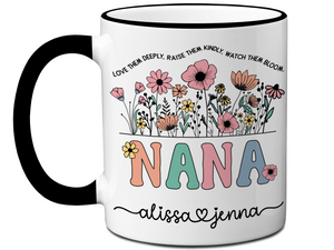 Personalized Nana Mug – Custom Kids' Names and Quote  – Mother's Day Gift Idea for Grandmothers