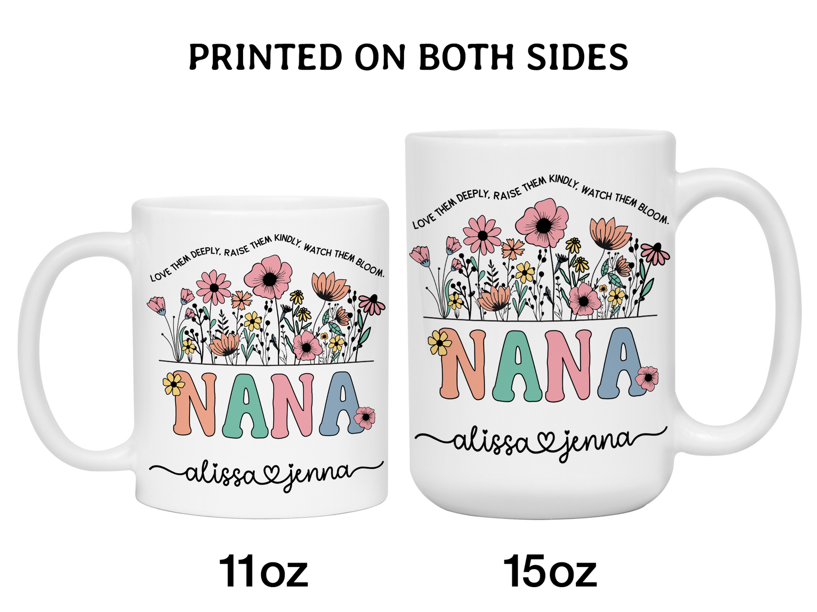 Personalized Nana Mug – Custom Kids' Names and Quote  – Mother's Day Gift Idea for Grandmothers