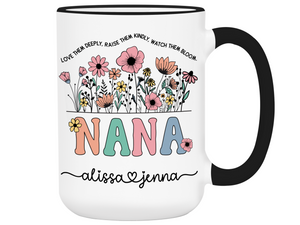 Personalized Nana Mug – Custom Kids' Names and Quote  – Mother's Day Gift Idea for Grandmothers