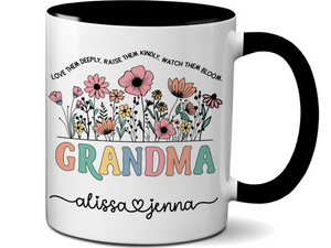 Personalized Grandma Mug – Custom Kids' Names and Quote  – Mother's Day Gift Idea for Grandmothers