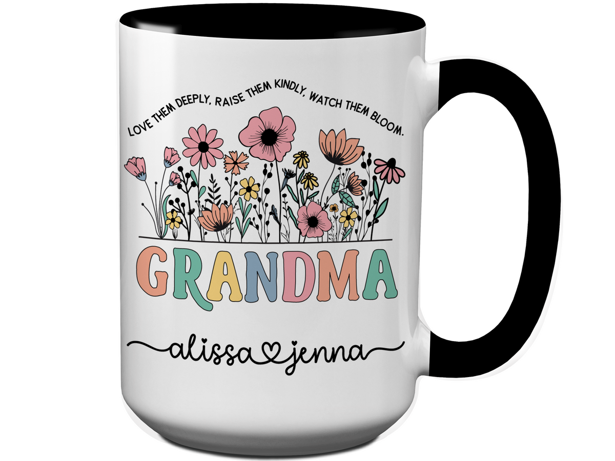 Personalized Grandma Mug – Custom Kids' Names and Quote  – Mother's Day Gift Idea for Grandmothers