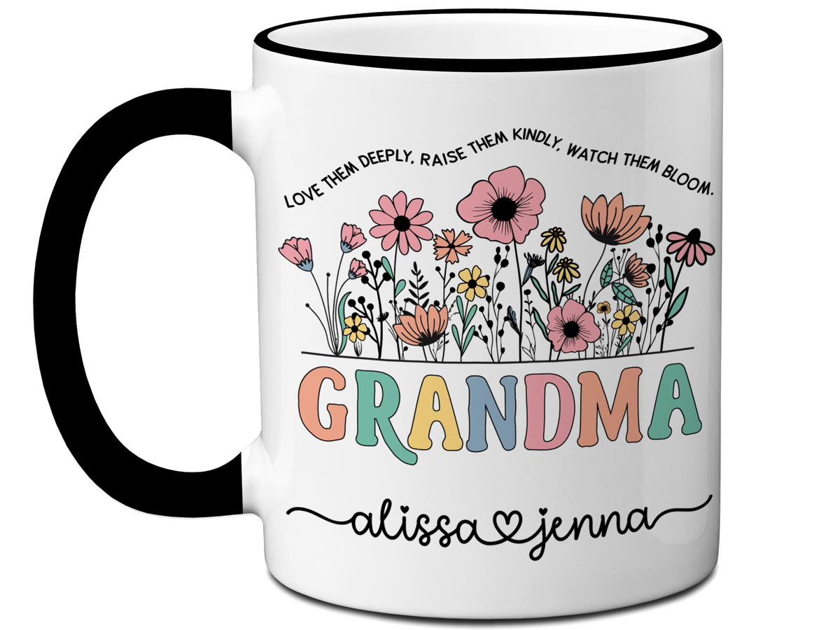 Personalized Grandma Mug – Custom Kids' Names and Quote  – Mother's Day Gift Idea for Grandmothers