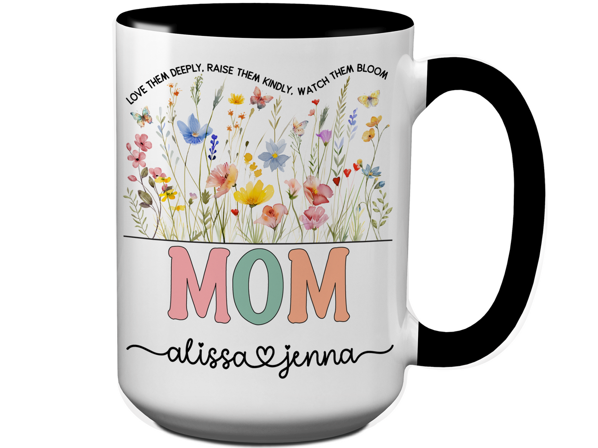 Personalized Mom Mug – Custom Kids' Names and Quote  – Mother's Day Gift Idea (V2)