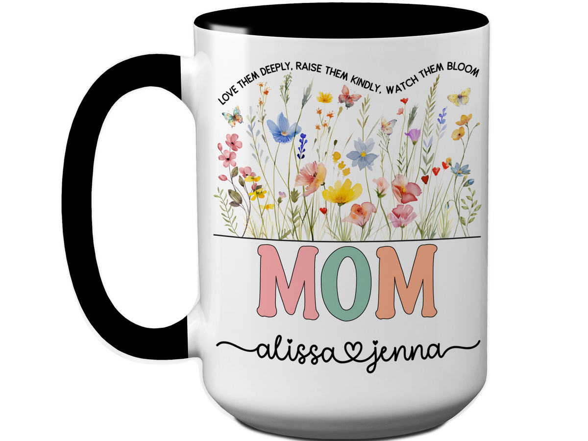Personalized Mom Mug – Custom Kids' Names and Quote  – Mother's Day Gift Idea (V2)