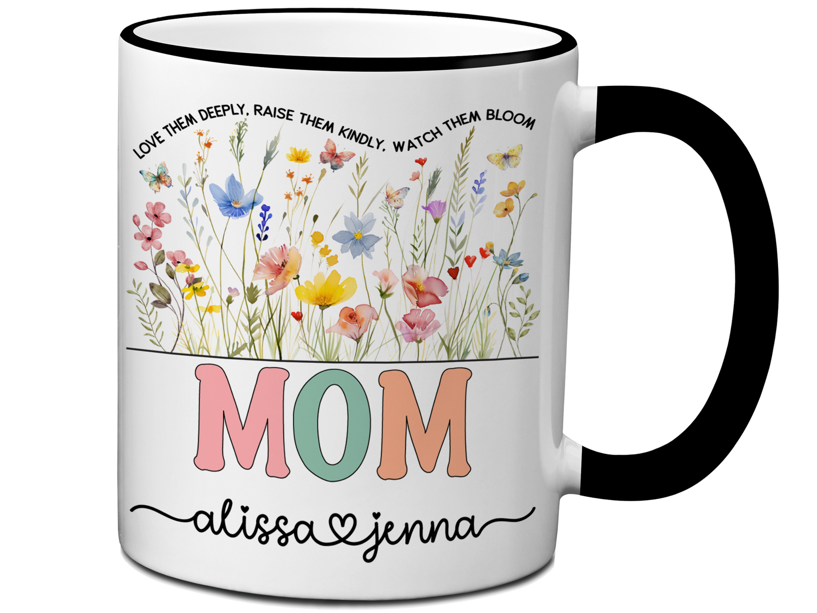 Personalized Mom Mug – Custom Kids' Names and Quote  – Mother's Day Gift Idea (V2)