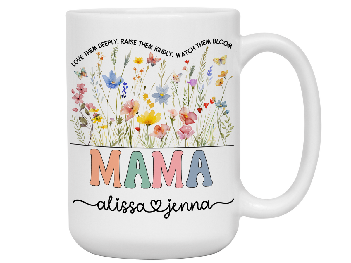 Personalized Mama Mug – Custom Kids' Names and Quote  – Mother's Day Gift Idea (V2)