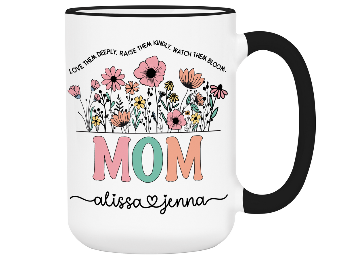 Personalized Mom Mug – Custom Kids' Names and Quote  – Mother's Day Gift Idea