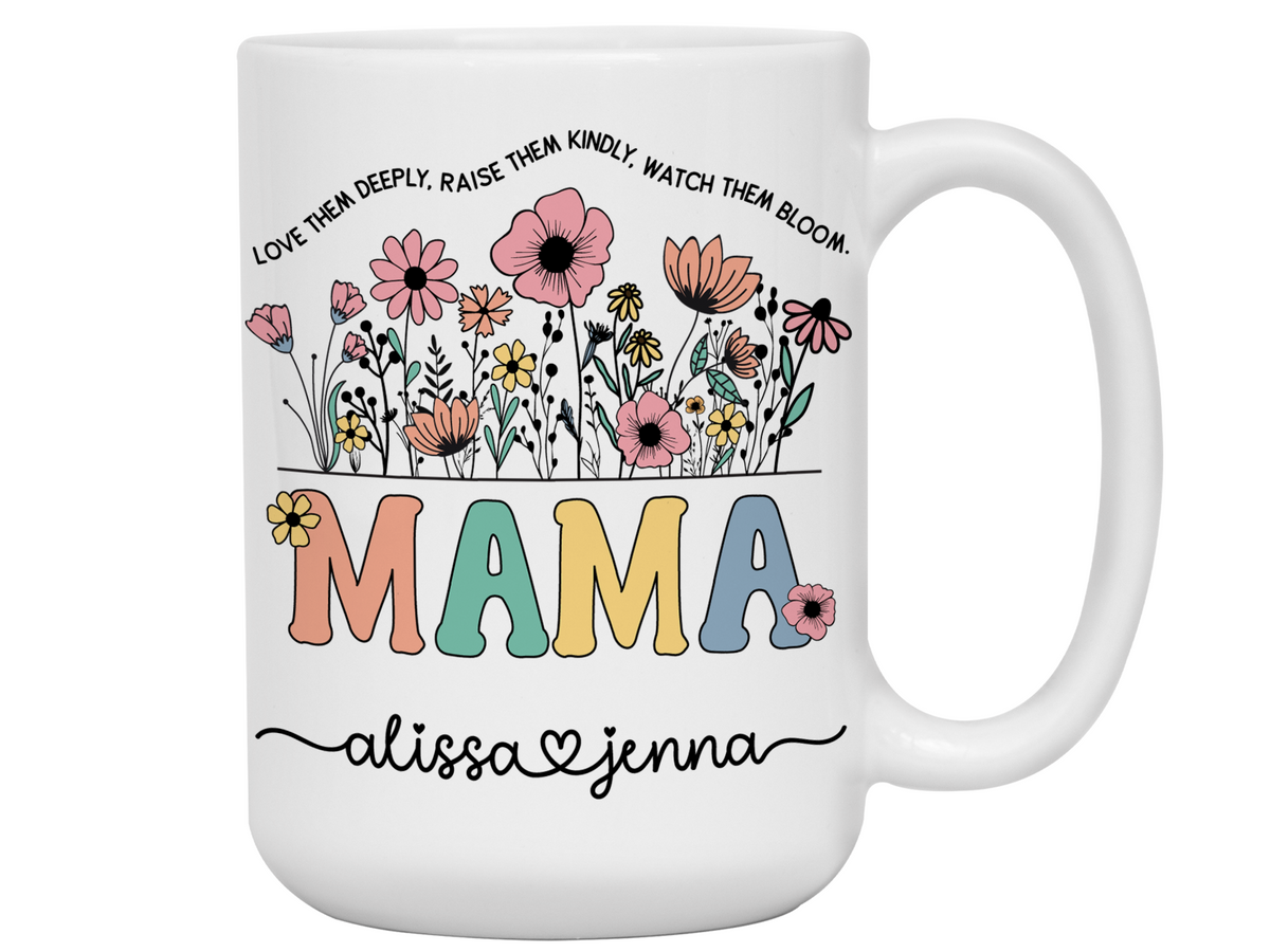 Personalized Mama Mug – Custom Kids' Names and Quote  – Mother's Day Gift Idea