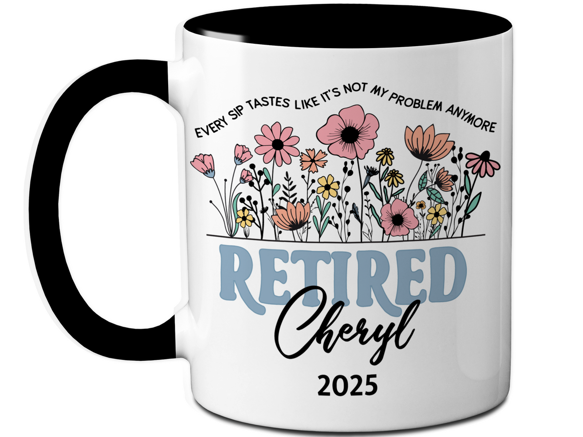 Funny Personalized Retirement Coffee Mug | Custom Name & Retirement Year Cup