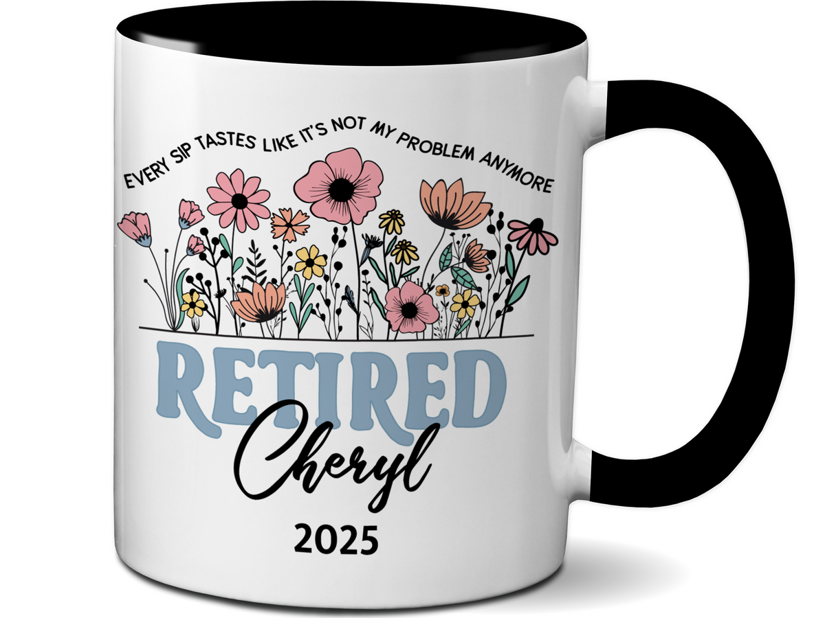 Funny Personalized Retirement Coffee Mug | Custom Name & Retirement Year Cup
