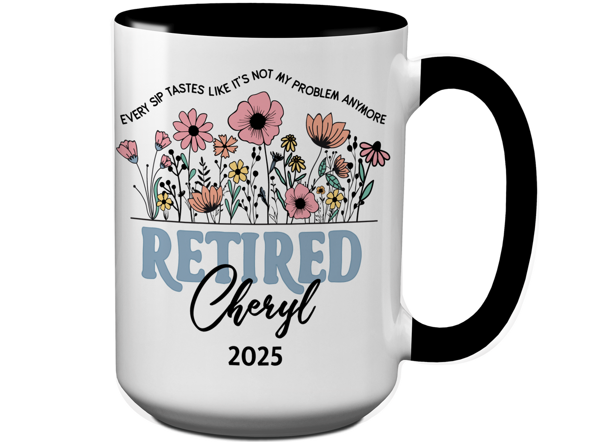 Funny Personalized Retirement Coffee Mug | Custom Name & Retirement Year Cup