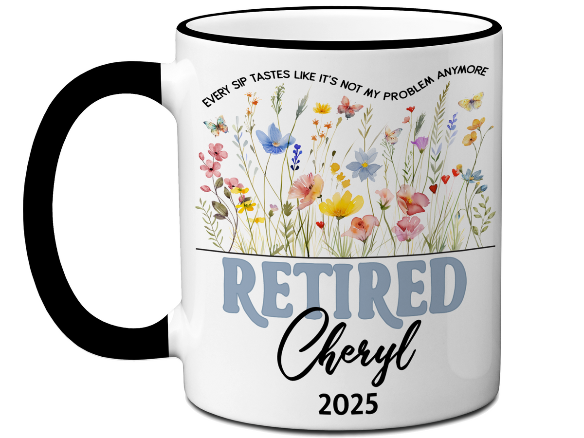 Funny Personalized Retirement Coffee Mug | Custom Name & Retirement Year Cup (V2)