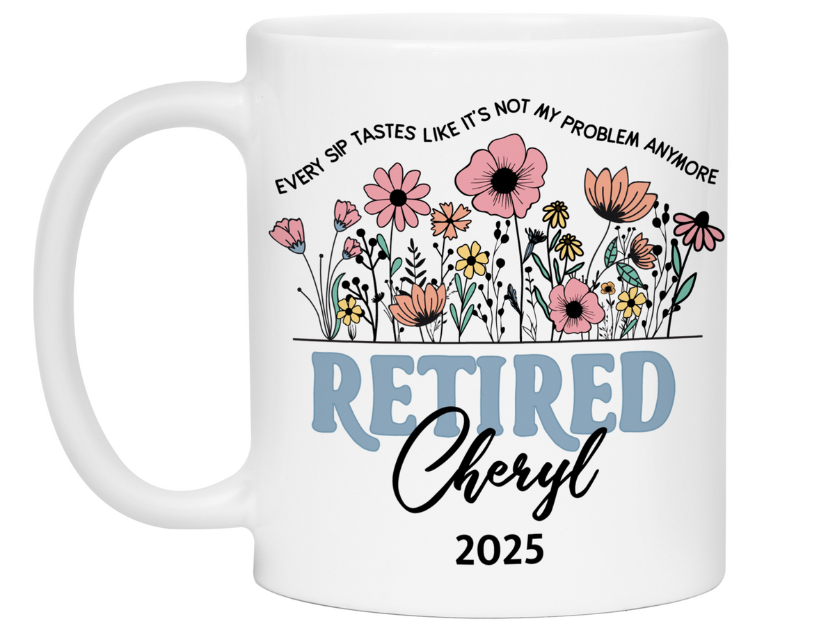 Funny Personalized Retirement Coffee Mug | Custom Name & Retirement Year Cup