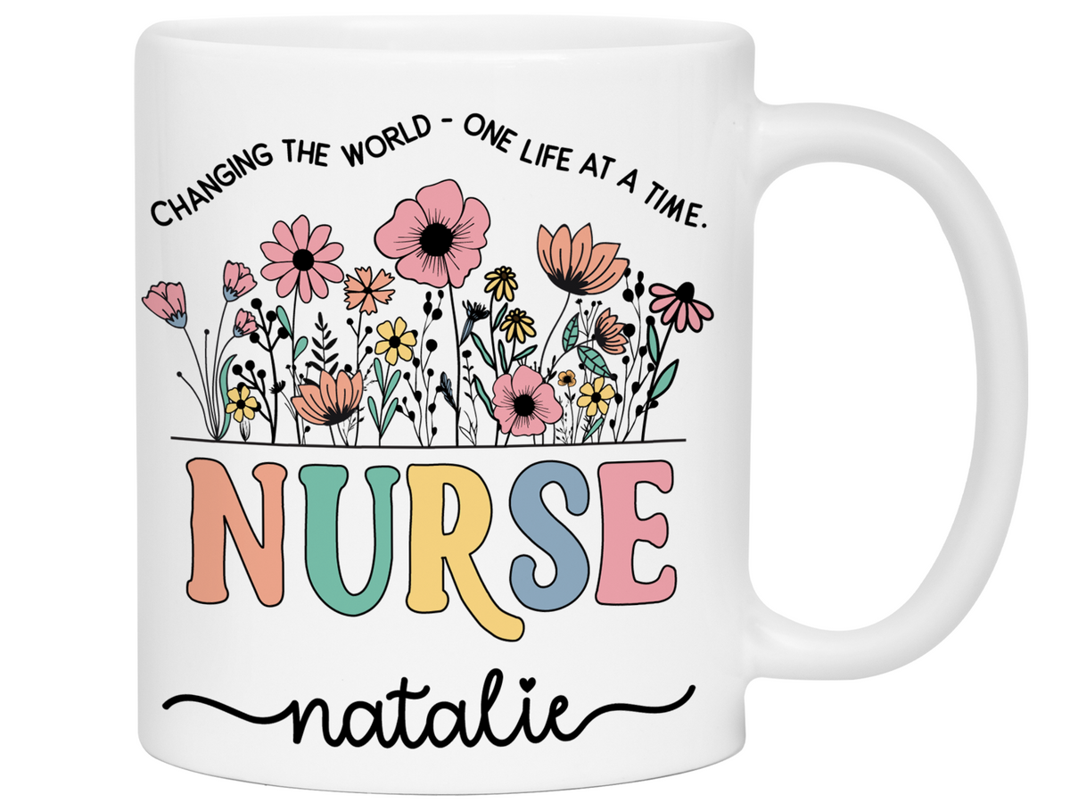 Personalized Nurse Mug – Custom Nurse Name and Quote  – Nurse Appreciation or Graduation Gift Idea