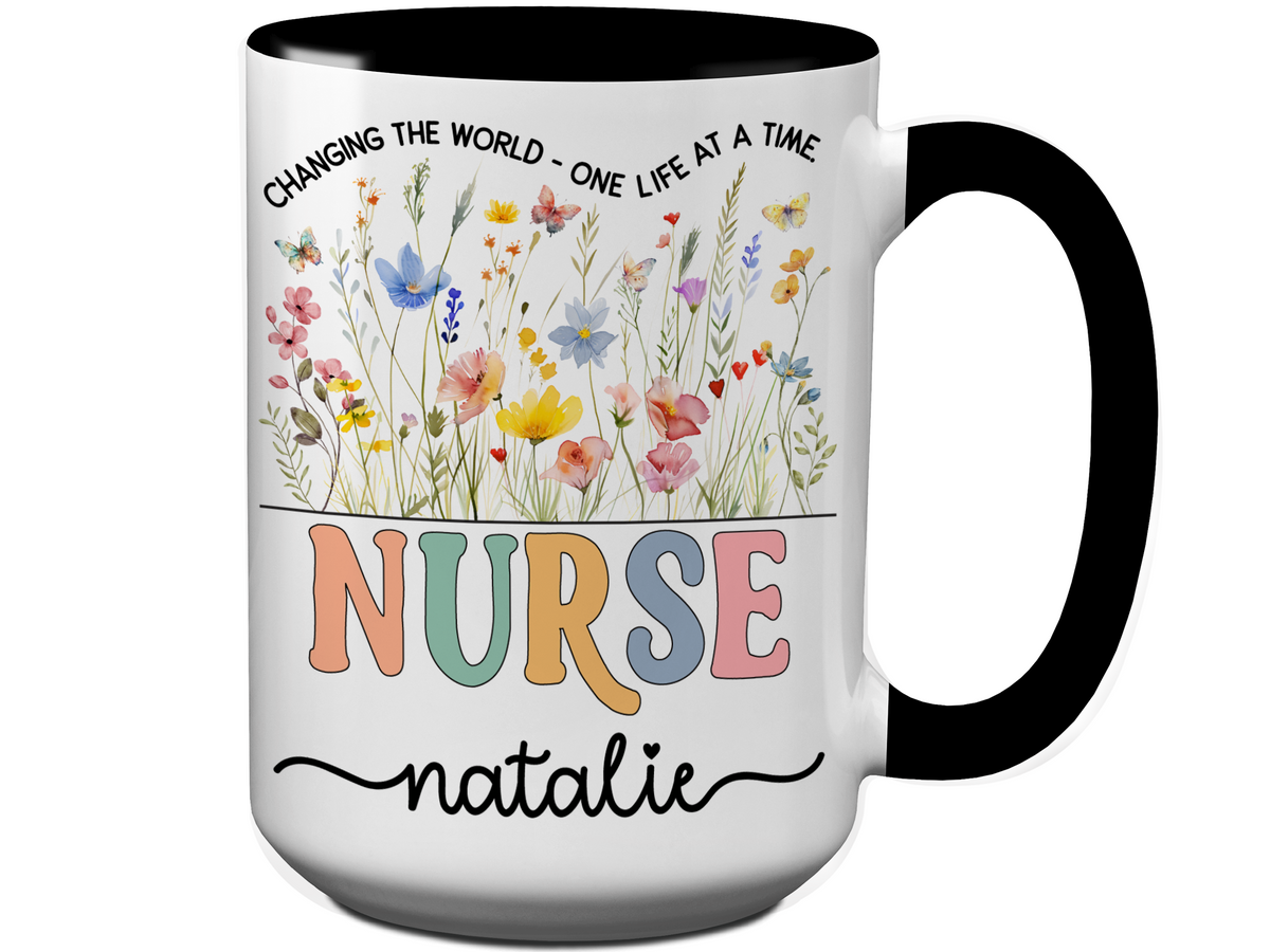 Personalized Nurse Mug – Custom Nurse Name and Quote  – Nurse Appreciation or Graduation Gift Idea (V2)