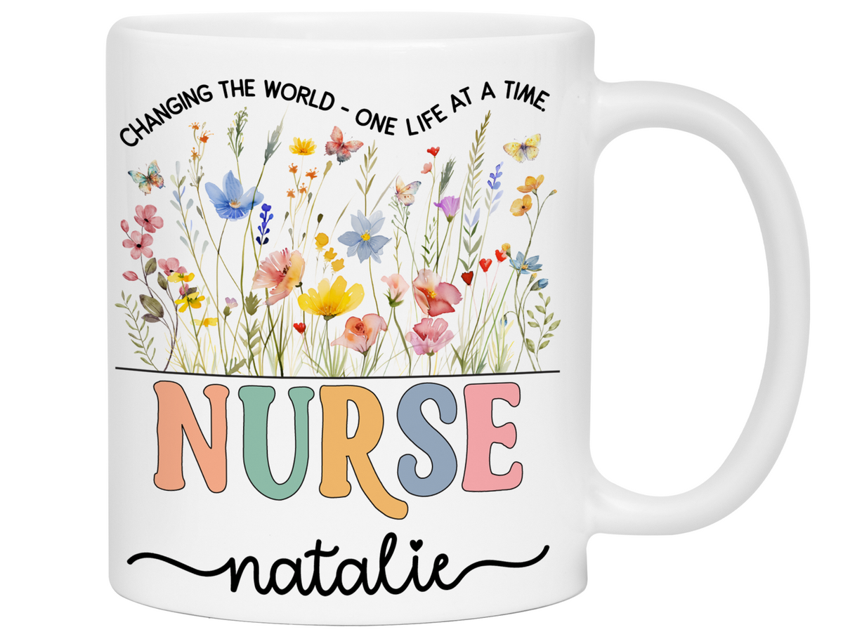 Personalized Nurse Mug – Custom Nurse Name and Quote  – Nurse Appreciation or Graduation Gift Idea (V2)