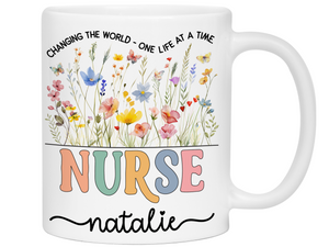 Personalized Nurse Mug – Custom Nurse Name and Quote  – Nurse Appreciation or Graduation Gift Idea (V2)