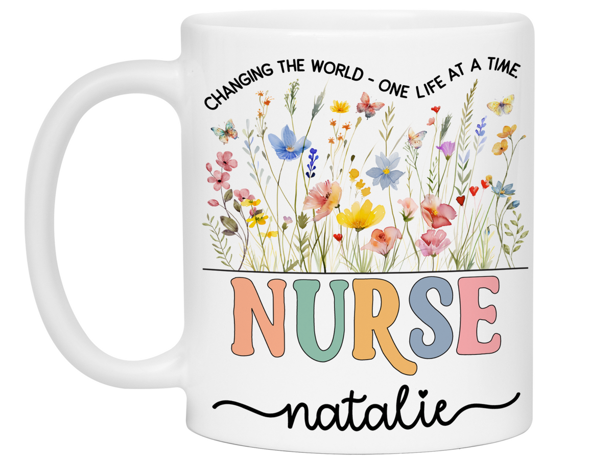 Personalized Nurse Mug – Custom Nurse Name and Quote  – Nurse Appreciation or Graduation Gift Idea (V2)