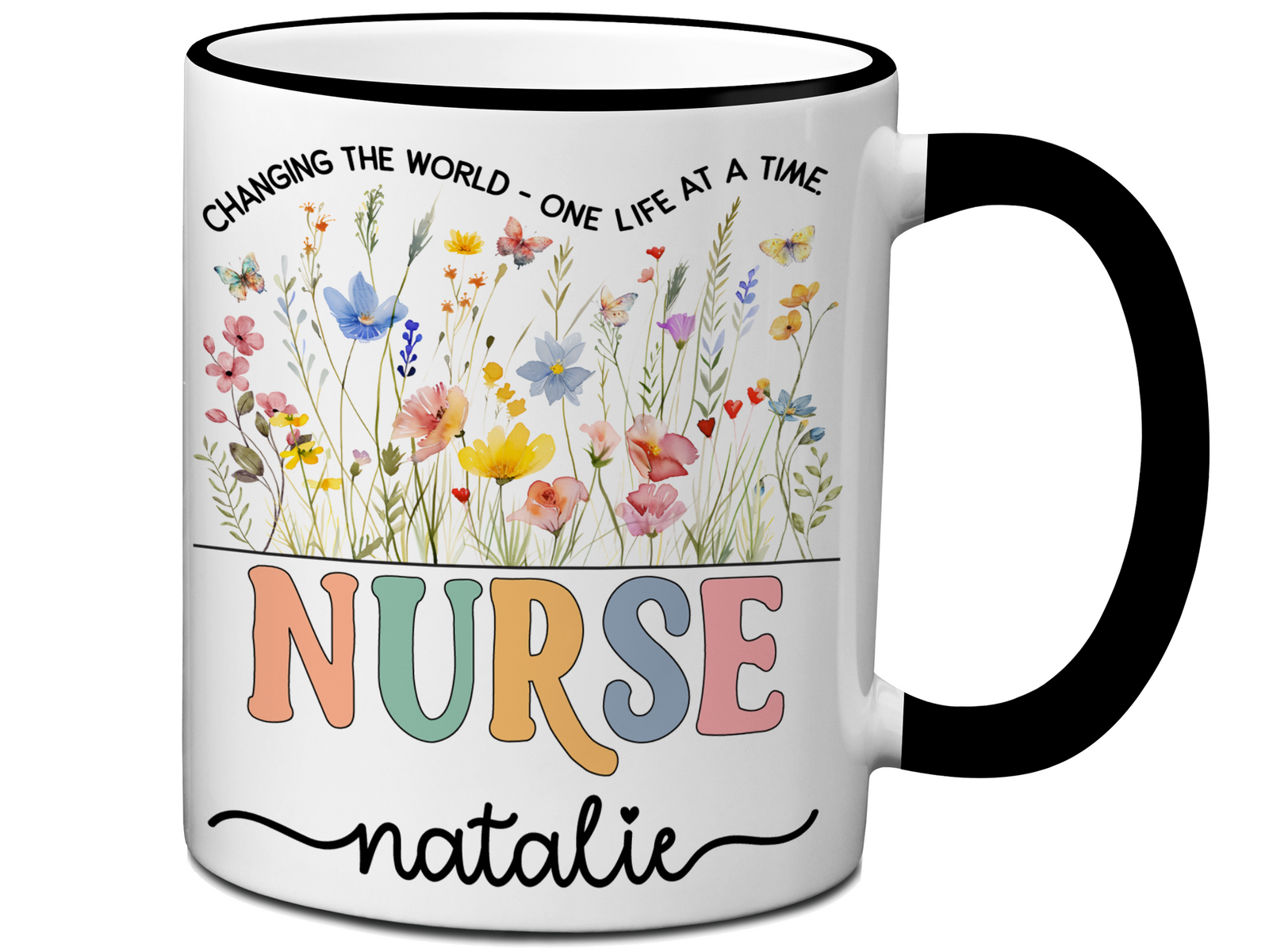 Personalized Nurse Mug – Custom Nurse Name and Quote  – Nurse Appreciation or Graduation Gift Idea (V2)