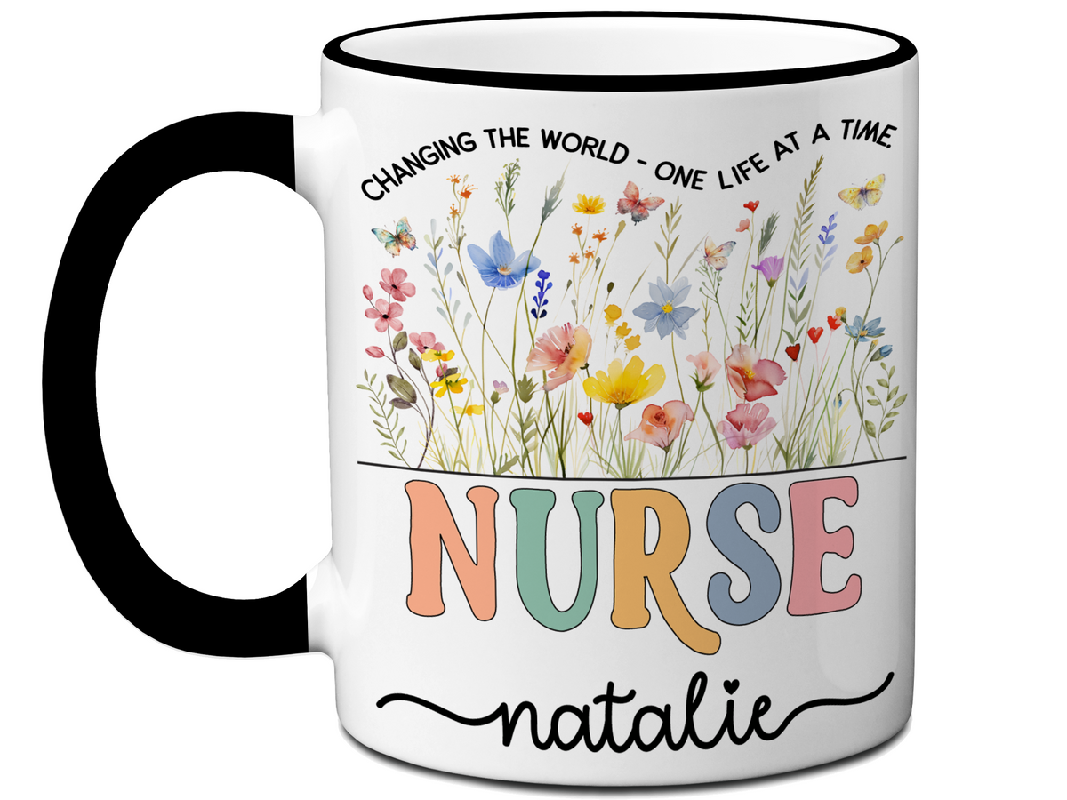 Personalized Nurse Mug – Custom Nurse Name and Quote  – Nurse Appreciation or Graduation Gift Idea (V2)