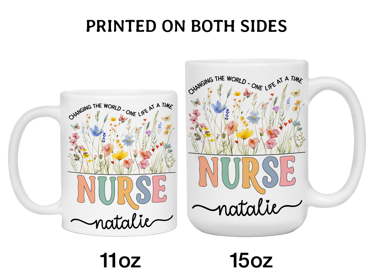 Personalized Nurse Mug – Custom Nurse Name and Quote  – Nurse Appreciation or Graduation Gift Idea (V2)