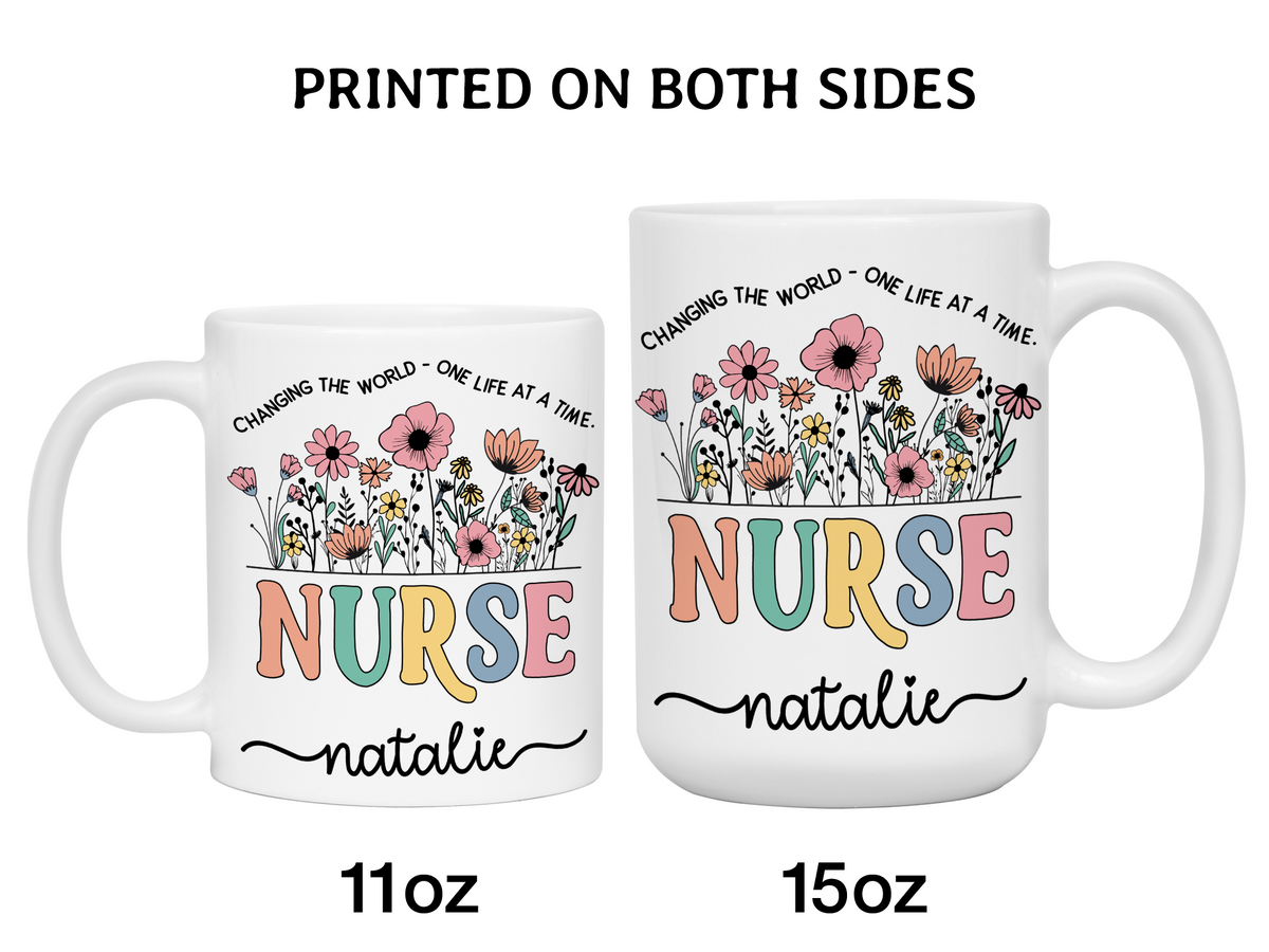 Personalized Nurse Mug – Custom Nurse Name and Quote  – Nurse Appreciation or Graduation Gift Idea