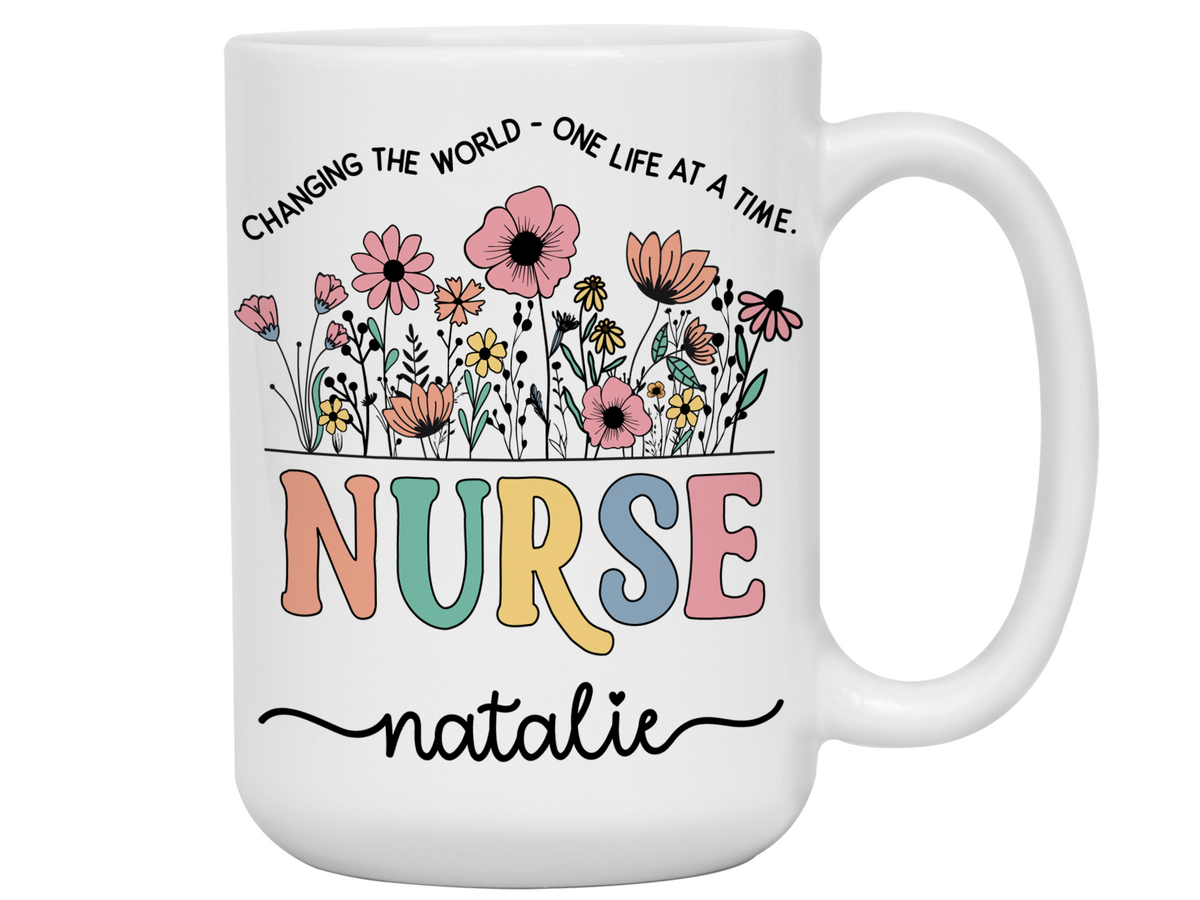 Personalized Nurse Mug – Custom Nurse Name and Quote  – Nurse Appreciation or Graduation Gift Idea