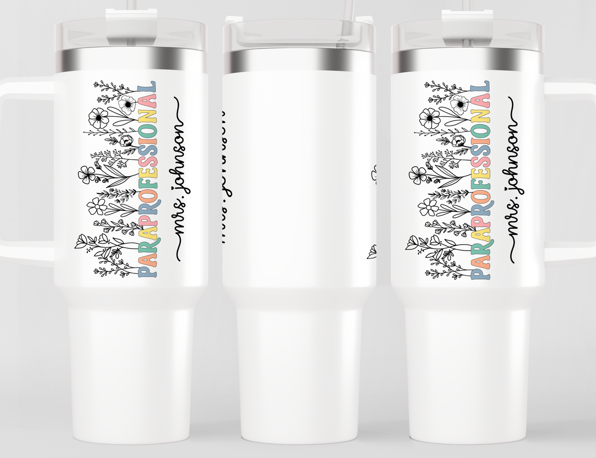 Personalized Paraprofessional Tumbler – Custom Name Para Teaching Assistant Appreciation Gift