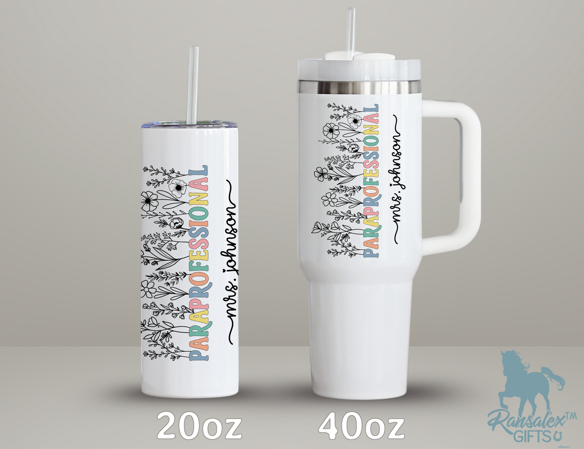 Personalized Paraprofessional Tumbler – Custom Name Para Teaching Assistant Appreciation Gift