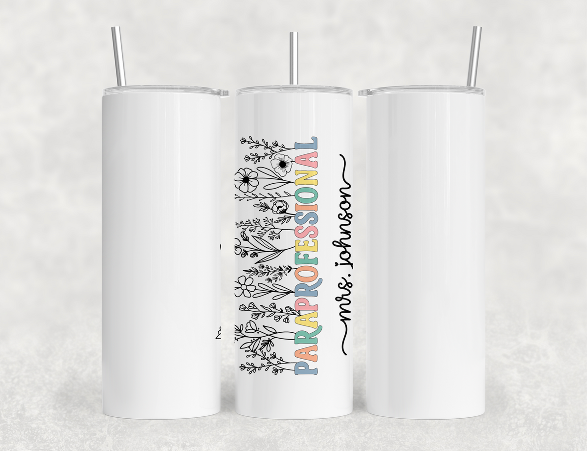 Personalized Paraprofessional Tumbler – Custom Name Para Teaching Assistant Appreciation Gift