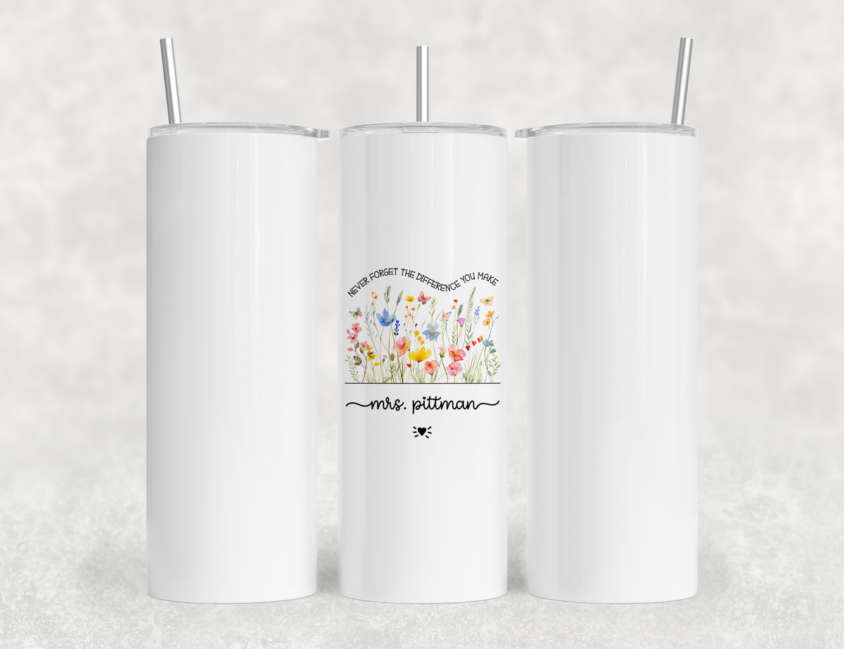 Personalized Teacher Tumbler | Custom Teacher Name Stainless Steel Travel Cup | Gifts For Teachers (V2)