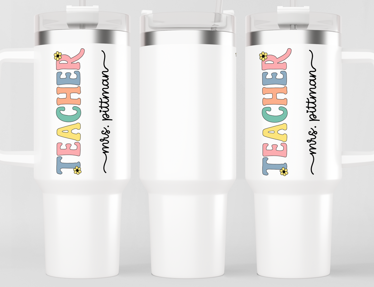 Personalized Teacher Tumbler – Unique Custom Name Teacher Gift Idea