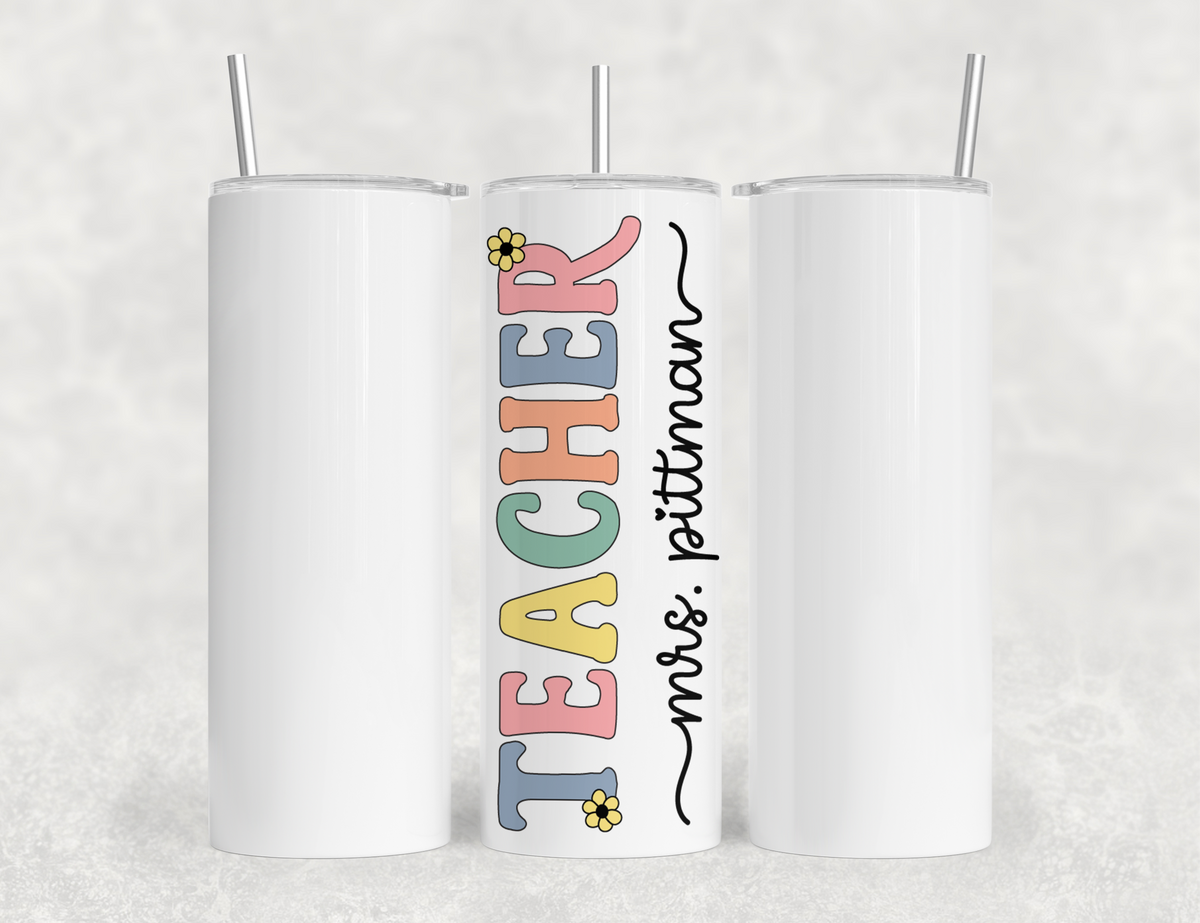 Personalized Teacher Tumbler – Unique Custom Name Teacher Gift Idea