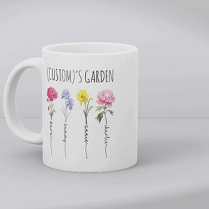 Personalized Birth Flower Kids' Name Mug - Custom Garden Nickname Mother's Day Christmas Birthday Gift Idea Cup