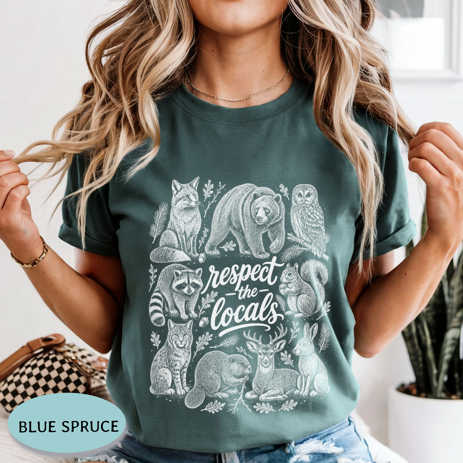 Respect the Locals Shirt – Woodland Wildlife Comfort Colors® Tee