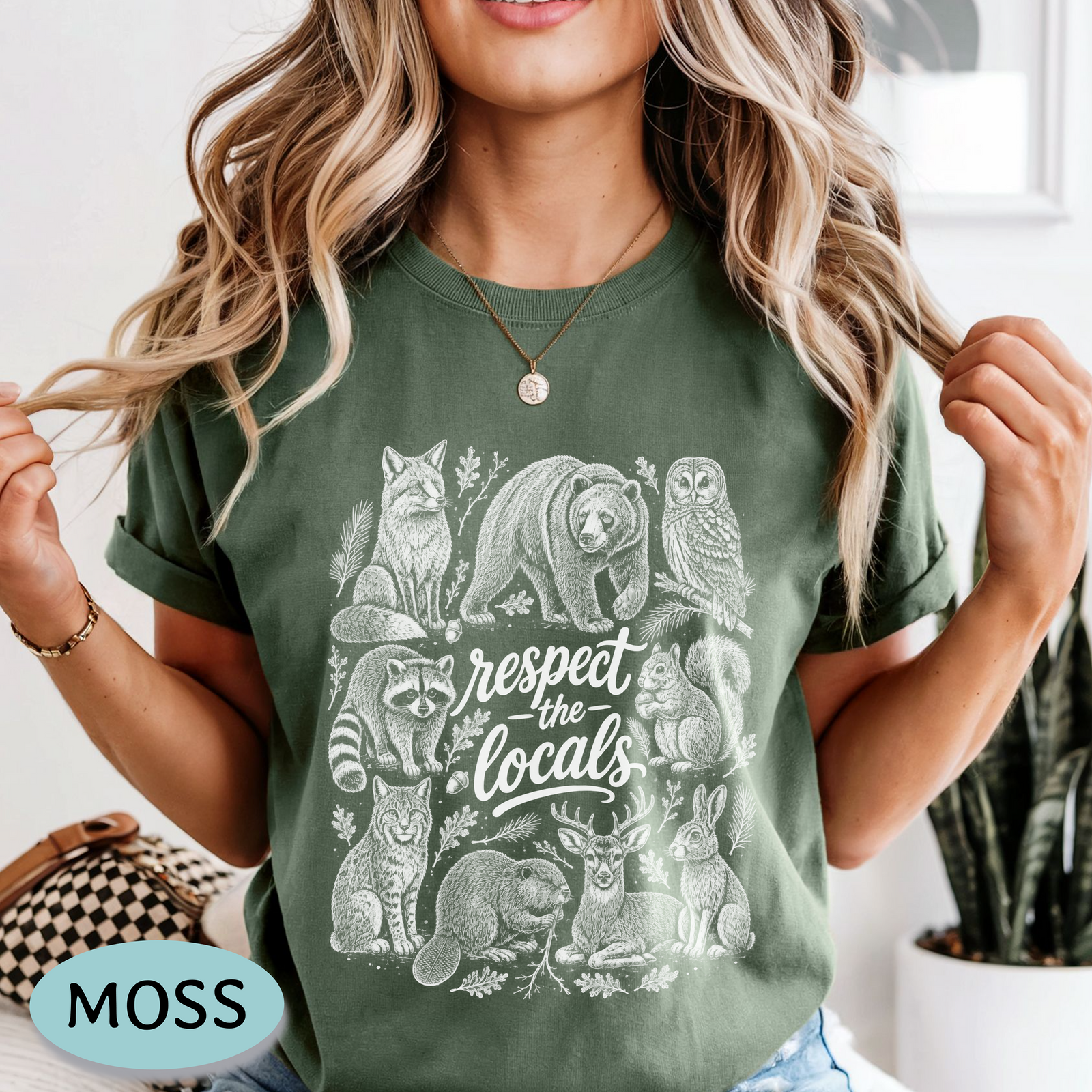 Respect the Locals Shirt – Woodland Wildlife Comfort Colors® Tee