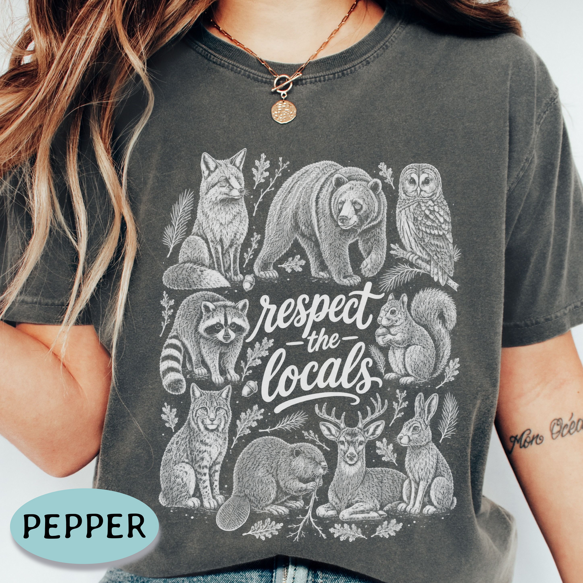 Respect the Locals Shirt – Woodland Wildlife Comfort Colors® Tee