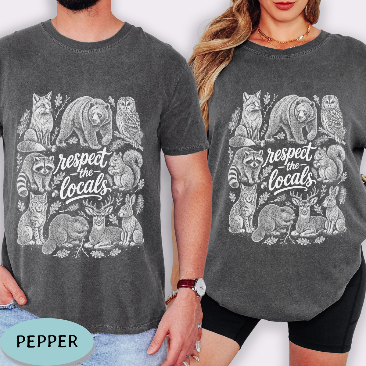 Respect the Locals Shirt – Woodland Wildlife Comfort Colors® Tee