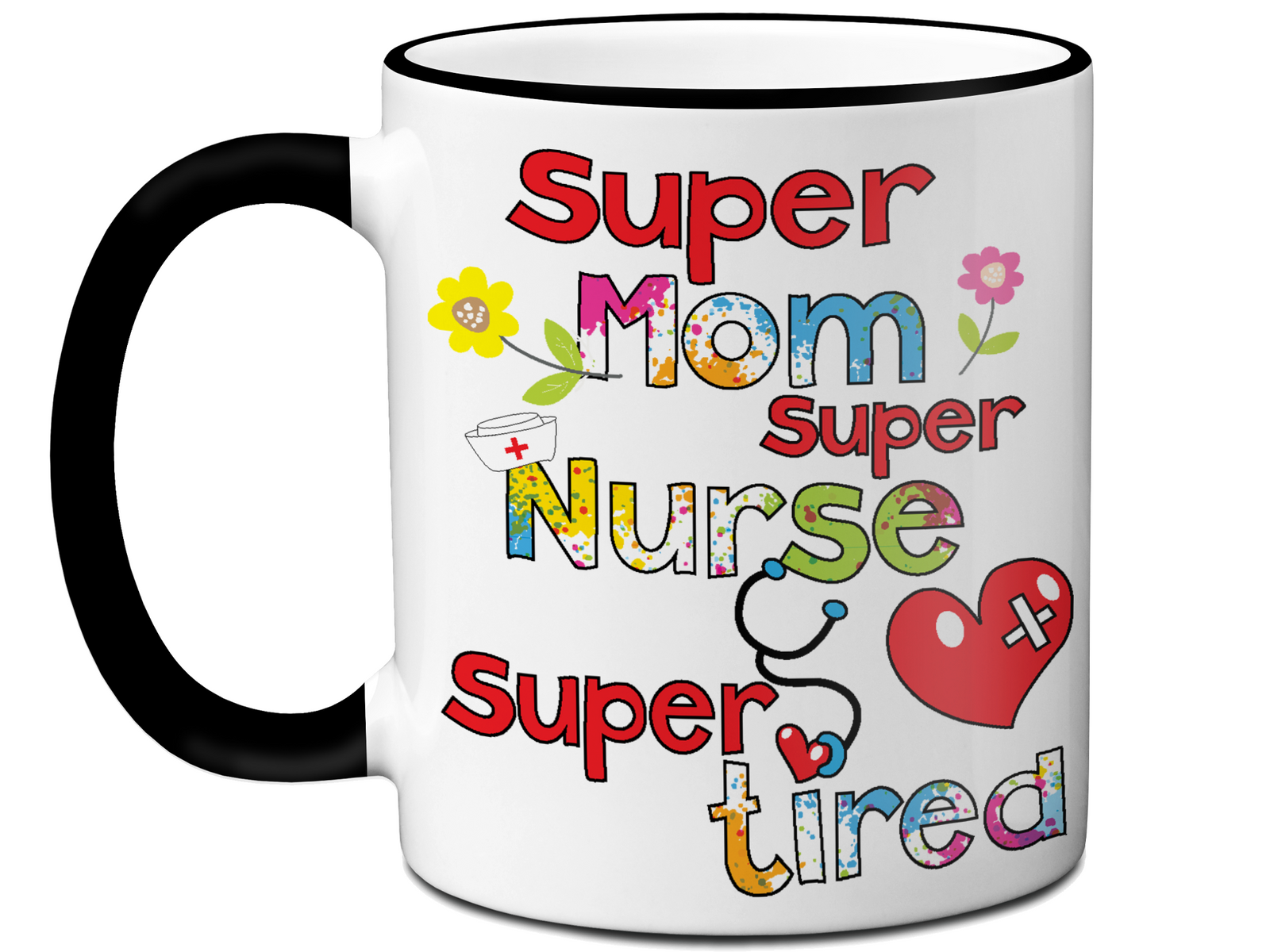 Super Mom Super Nurse Super Tired Funny Coffee Mug | Nurse Gift Ideas, Gifts for Nurses