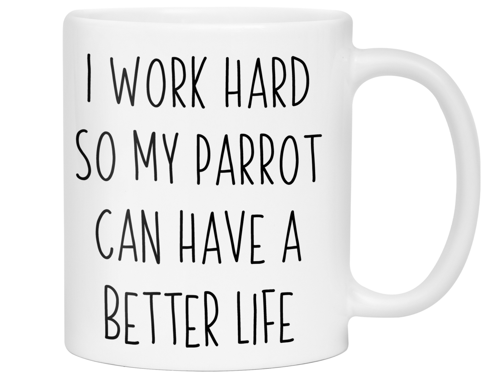 Parrot Lover Gifts - Parrot Owner Coffee Mug - I Work Hard So My Parrot Can Have a Better Life Mug