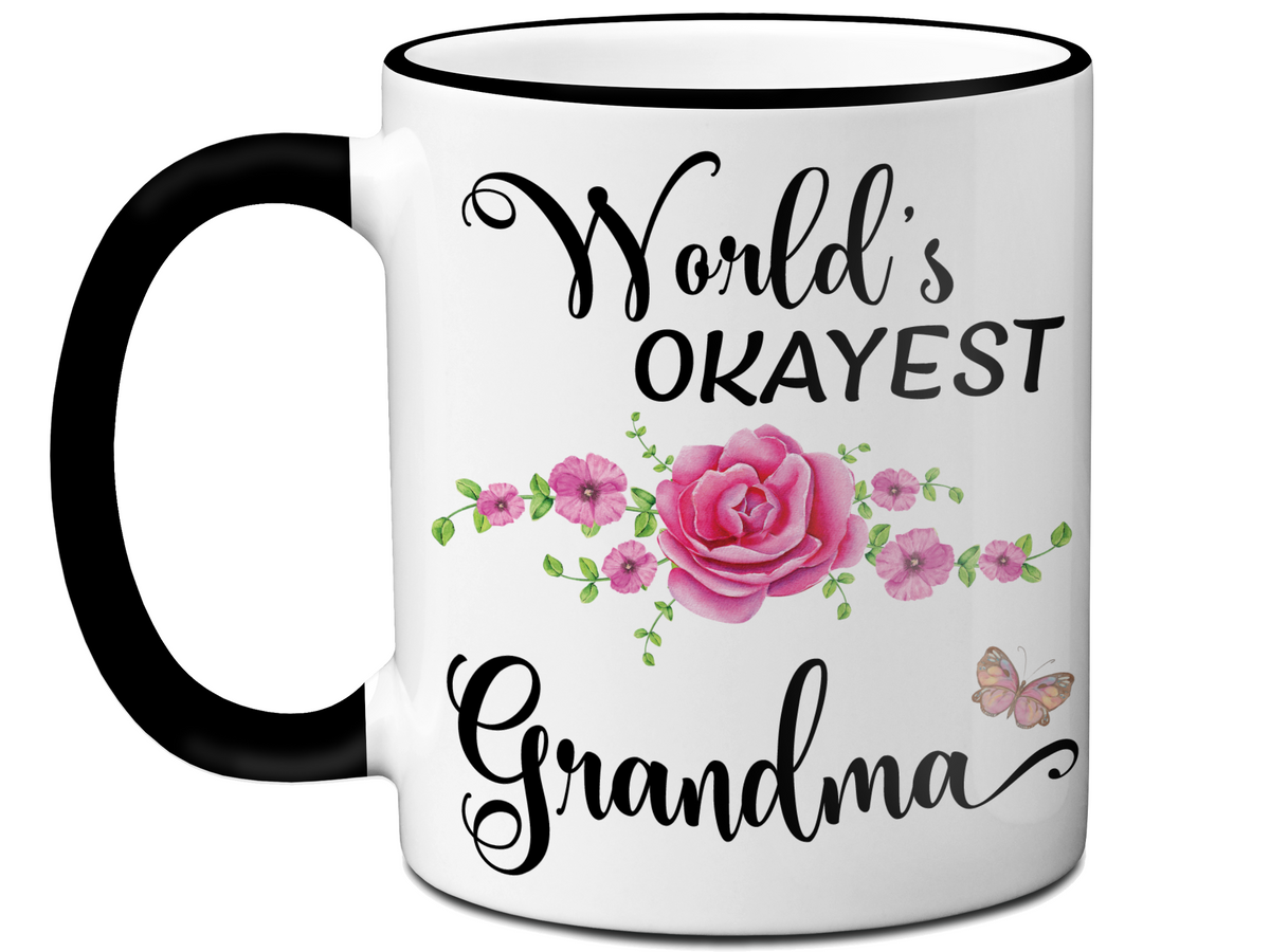 World's Okayest Grandma Coffee Mug Tea Cup |  Gift Idea For Grandmothers
