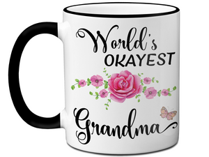 World's Okayest Grandma Coffee Mug Tea Cup |  Gift Idea For Grandmothers