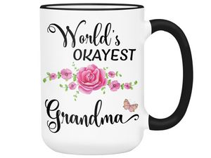 World's Okayest Grandma Coffee Mug Tea Cup |  Gift Idea For Grandmothers