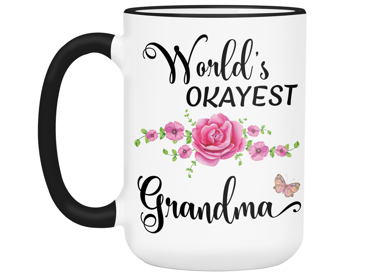 World's Okayest Grandma Coffee Mug Tea Cup |  Gift Idea For Grandmothers