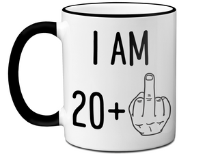 21st Birthday Gifts - I Am 20 + Middle Finger Funny Coffee Mug - Gag Gift Idea